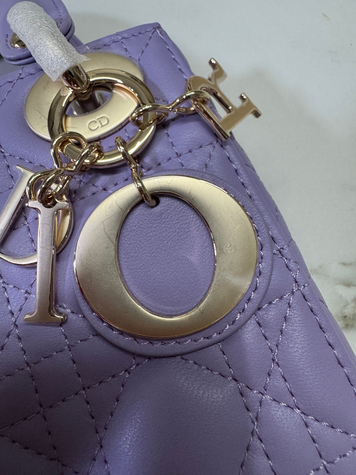 DIOR Mini Lady Dior 紫色羊皮