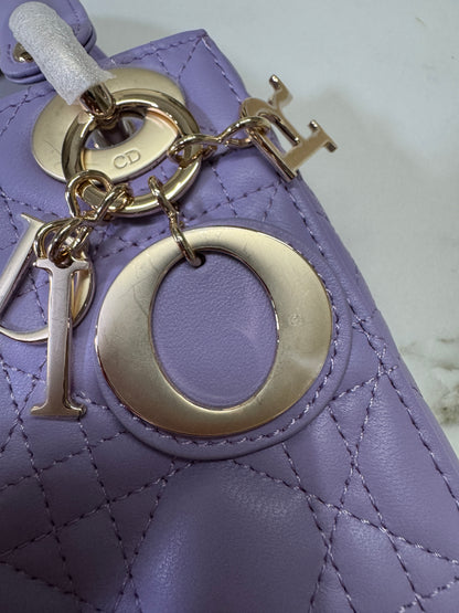 DIOR Mini Lady Dior 紫色羊皮