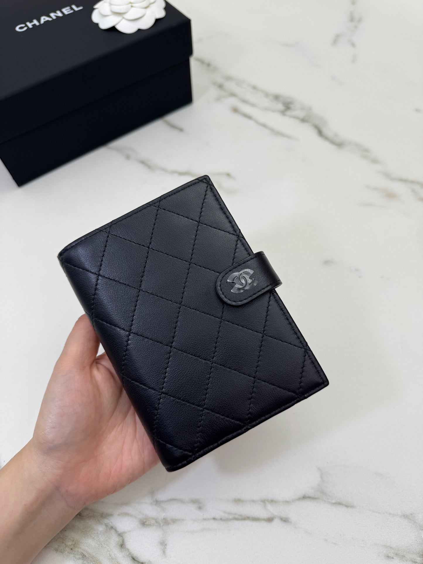 CHANEL 25K Passport Holder So Black