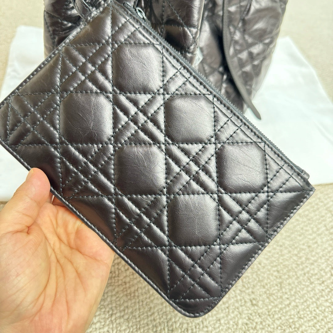 DIOR Toujours 皺褶牛皮 磨砂黑