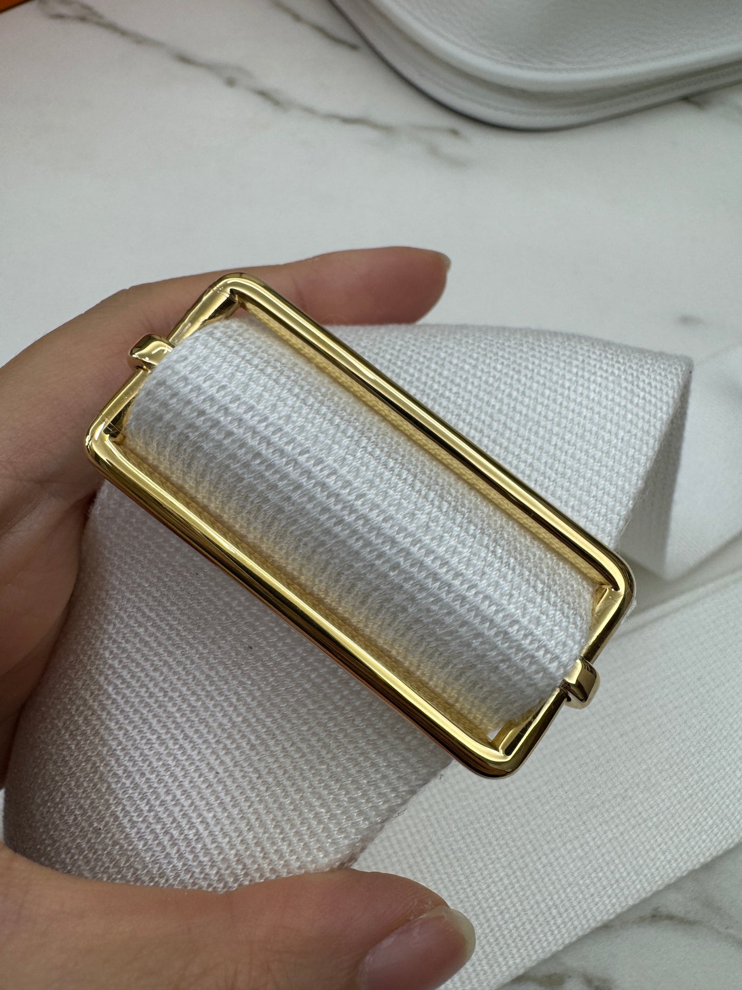 HERMES Evelyn29 新白色金扣 0U New White GHW
