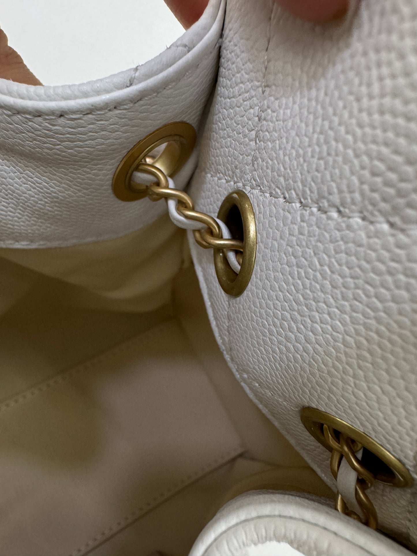 CHANEL Mini 25 Bag 白色荔枝皮