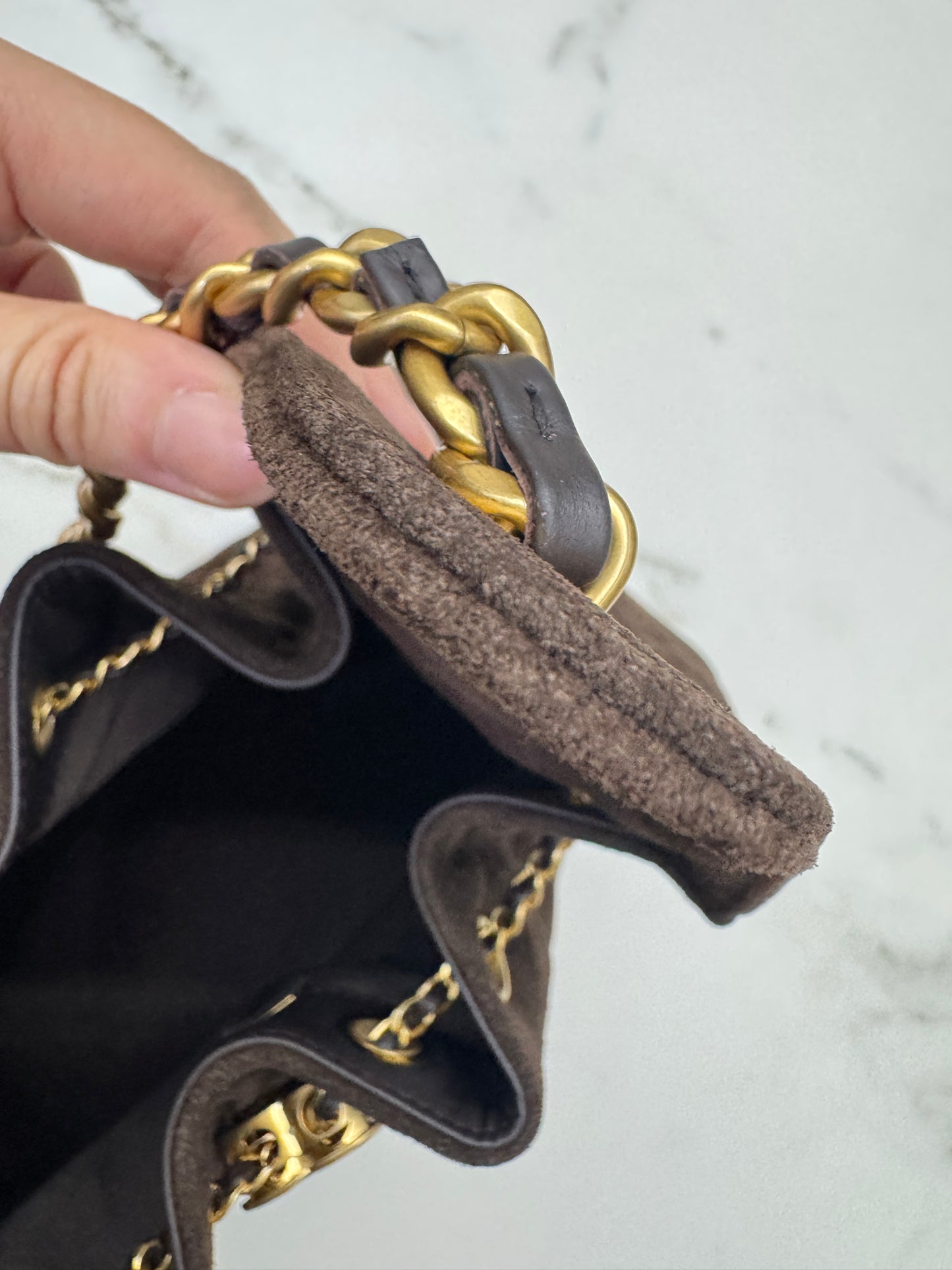 CHANEL 25Bag 麂皮深棕色 Small