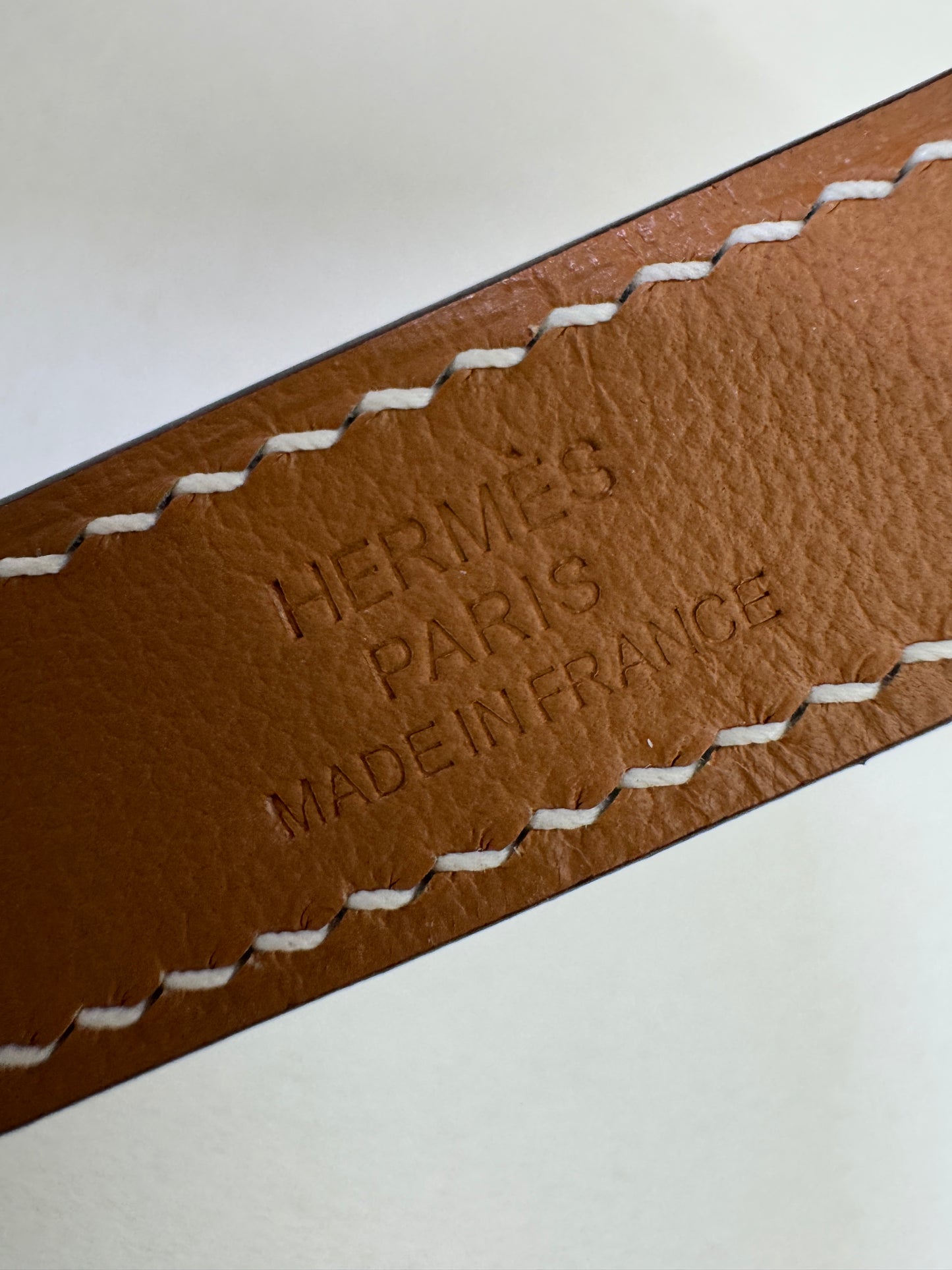 HERMES Kelly Belt 大象灰銀扣（手縫蠟線）