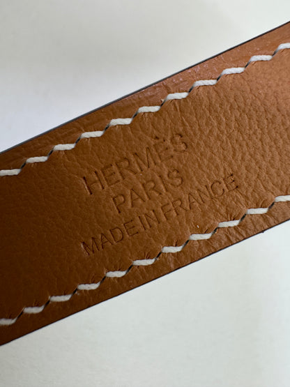 HERMES Kelly Belt 大象灰銀扣（手縫蠟線）