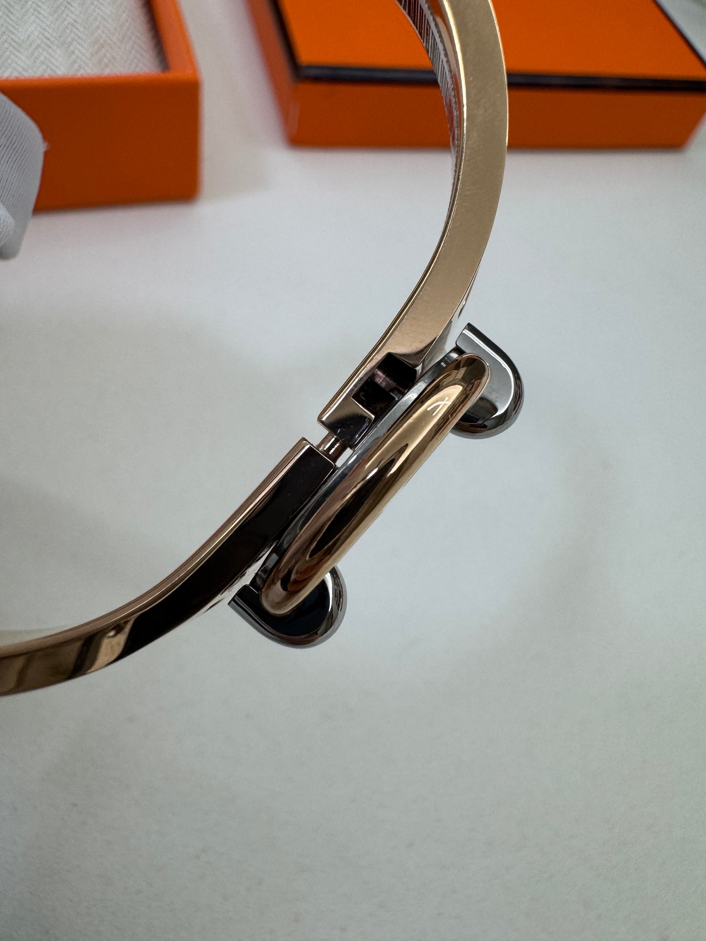 HERMES Mini Clic Chaine d’Ancre Bracelet 粉紅色玫瑰金手鐲