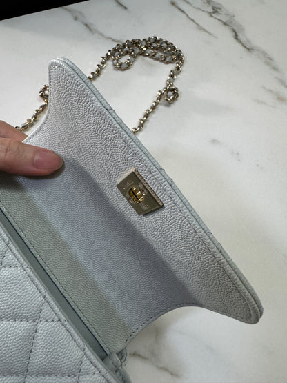 CHANEL 超Mini Coco Handle 24K 灰藍色
