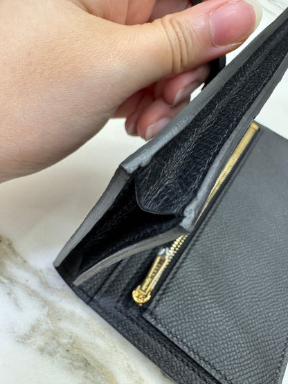 HERMES Bearn Wallet Black Epsom GHW
