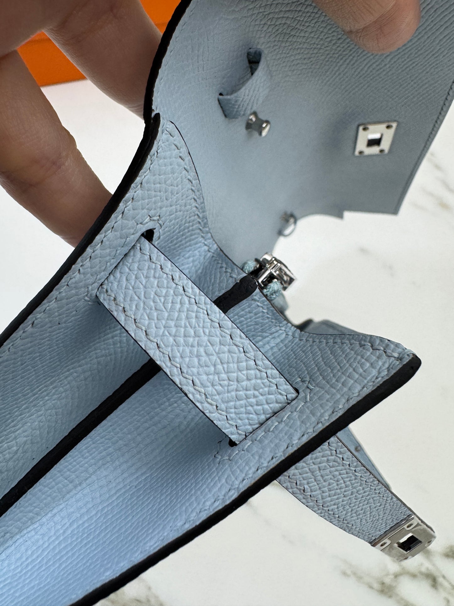 HERMES Kelly to-go 聖杯藍 08 Blue Pale Epsom PHW