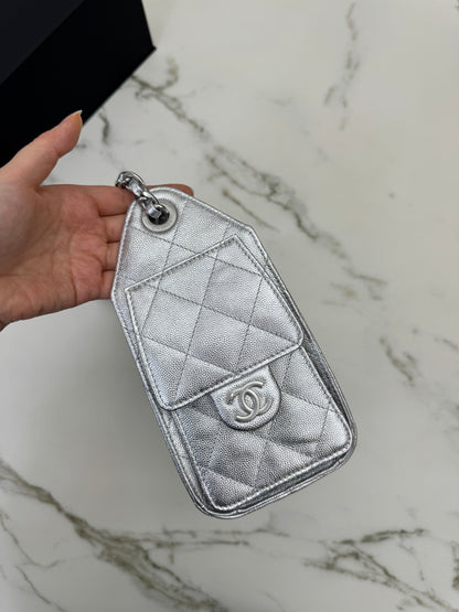 CHANEL Mini 25 Bag 銀色荔枝皮銀扣 Silver Caviar Calfskin PHW