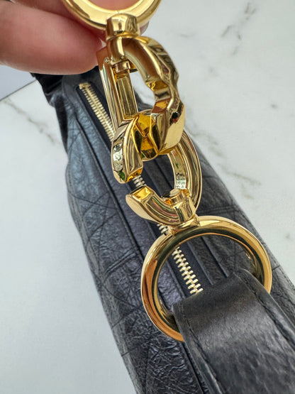 DIOR D-Journey Small 黑色油臘皮