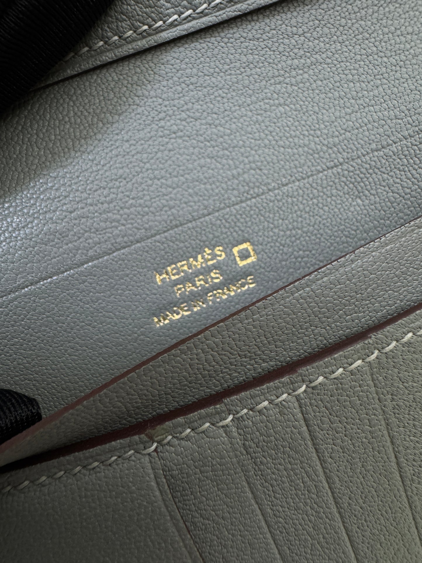 HERMES Bearn Compact Wallet 鱷魚皮珍珠灰金扣 Gris Perle Crocodile GHW