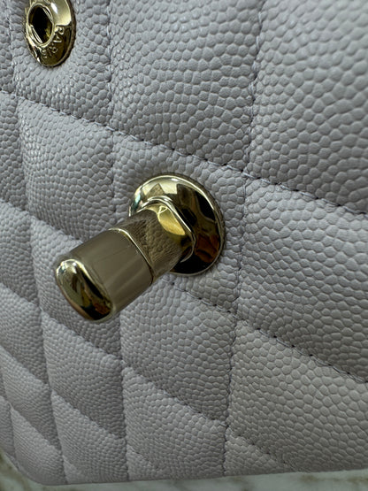 CHANEL 21S 淺粉紫 Classic Flap Small CF23 Liliac