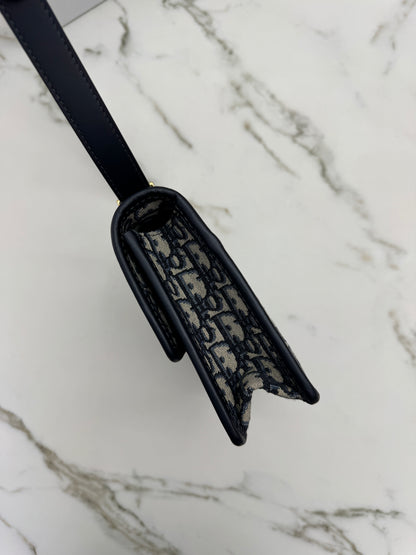 DIOR 30 Montaigne Small Blue Oblique