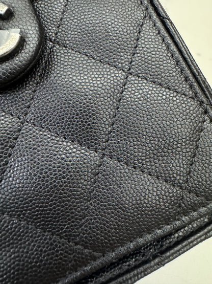 CHANEL 25Bag Small 黑銀小號 荔枝牛皮 Caviar Calfskin