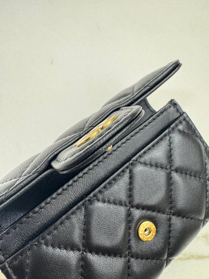 CHANEL CF Cardholder 羊皮黑金