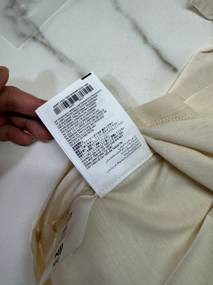 MIU MIU 水鑽Logo 米色T恤