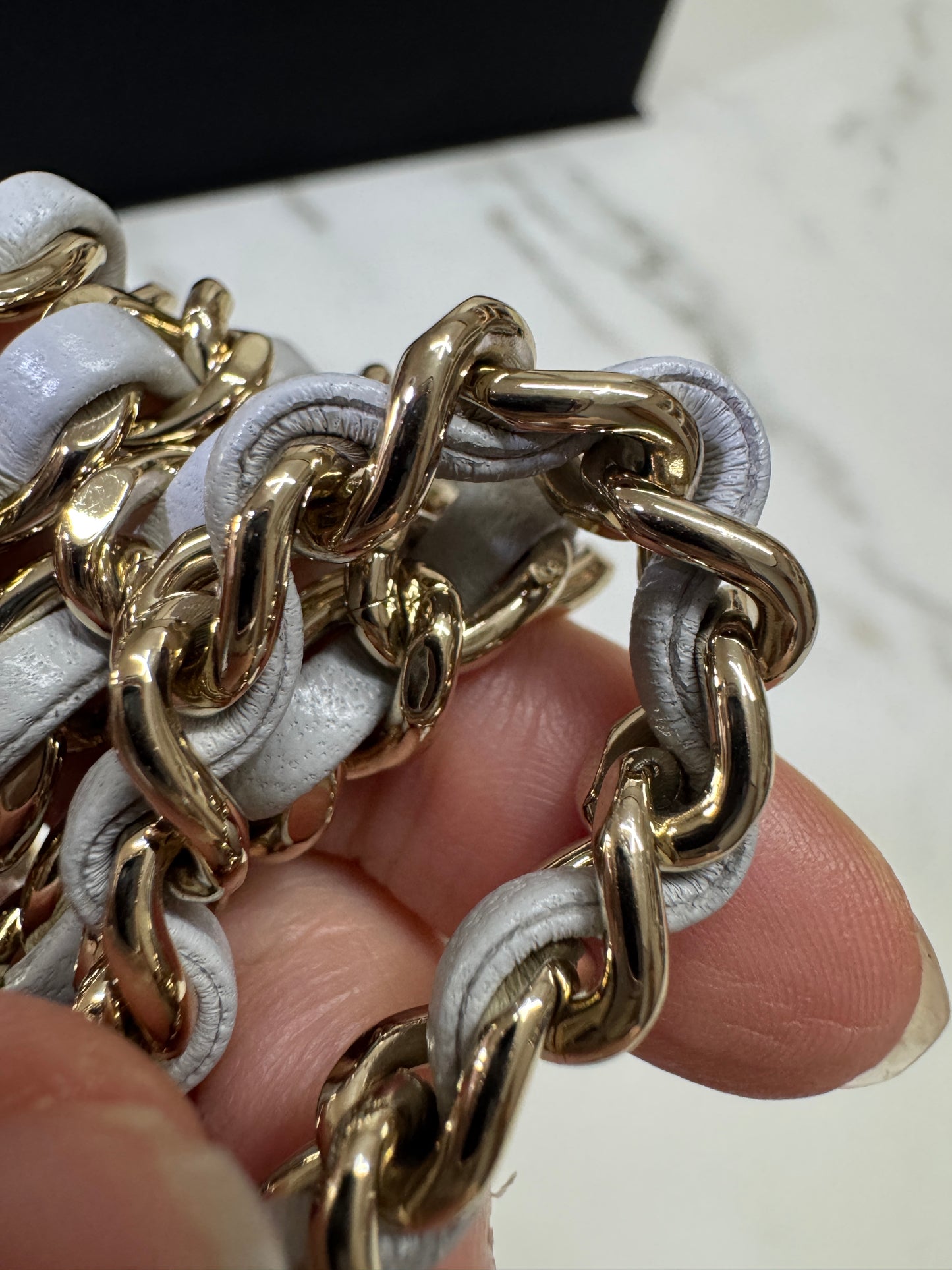 CHANEL Mini CF Handle 25P 淺灰色羊皮