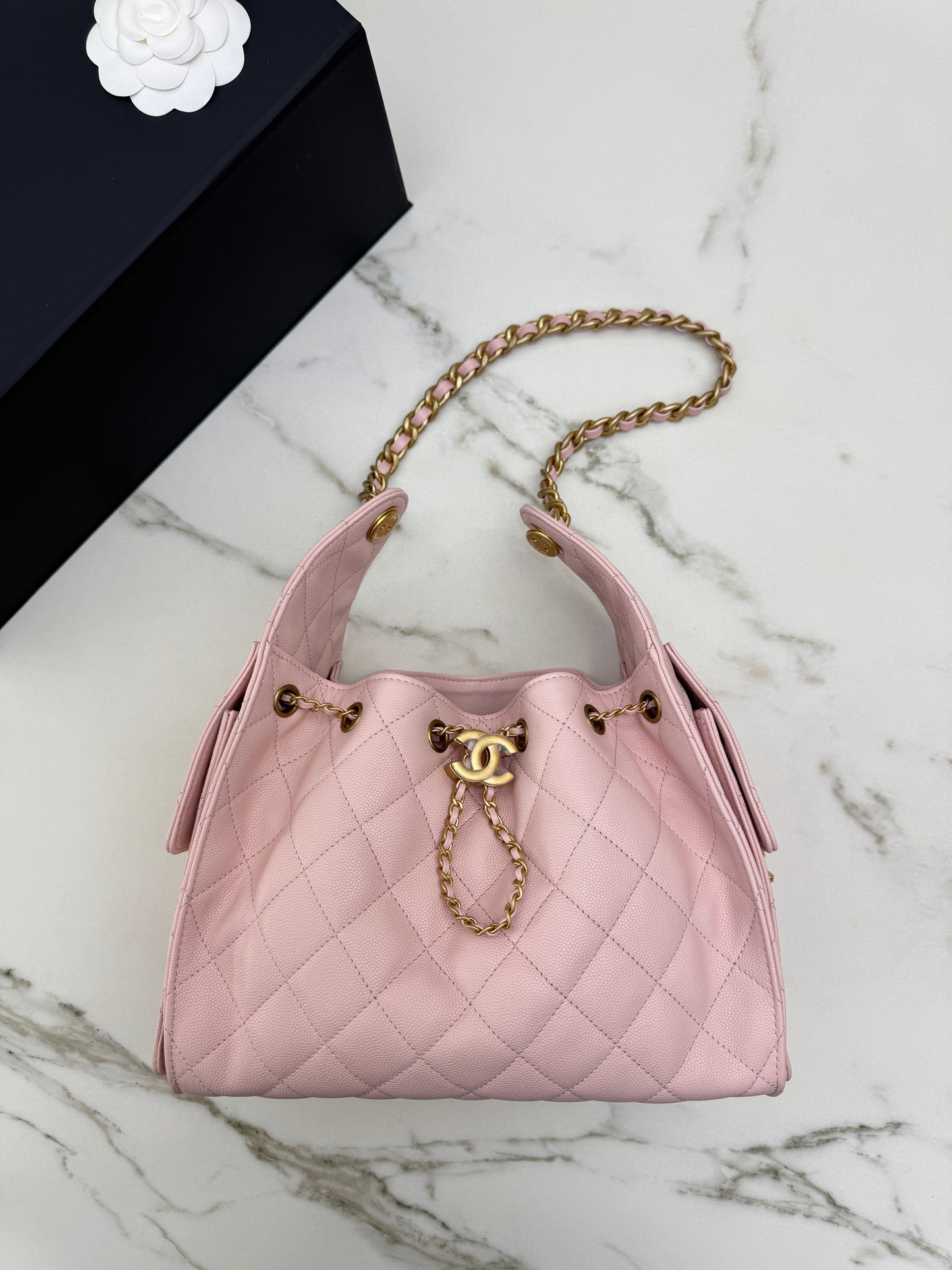 CHANEL 25Bag 粉紅色荔枝牛皮 Small