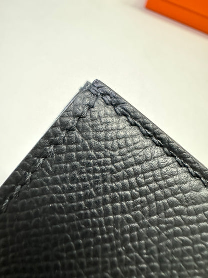 HERMES Bearn Compact Wallet 黑銀 短款 Epsom PHW