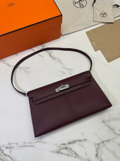 HERMES Kelly Elan 山羊皮 愛馬仕紅 Rough H PHW