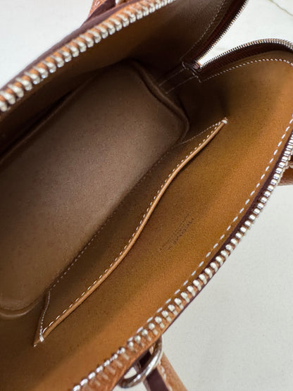 HERMES Mini Bolide 金棕色山羊皮 銀扣 Cherve Gold PHW