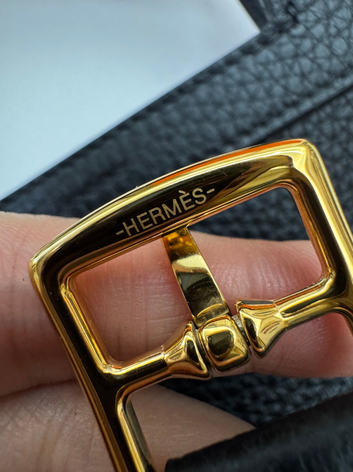 HERMES Halzan 25 黑金 Noir TC GHW