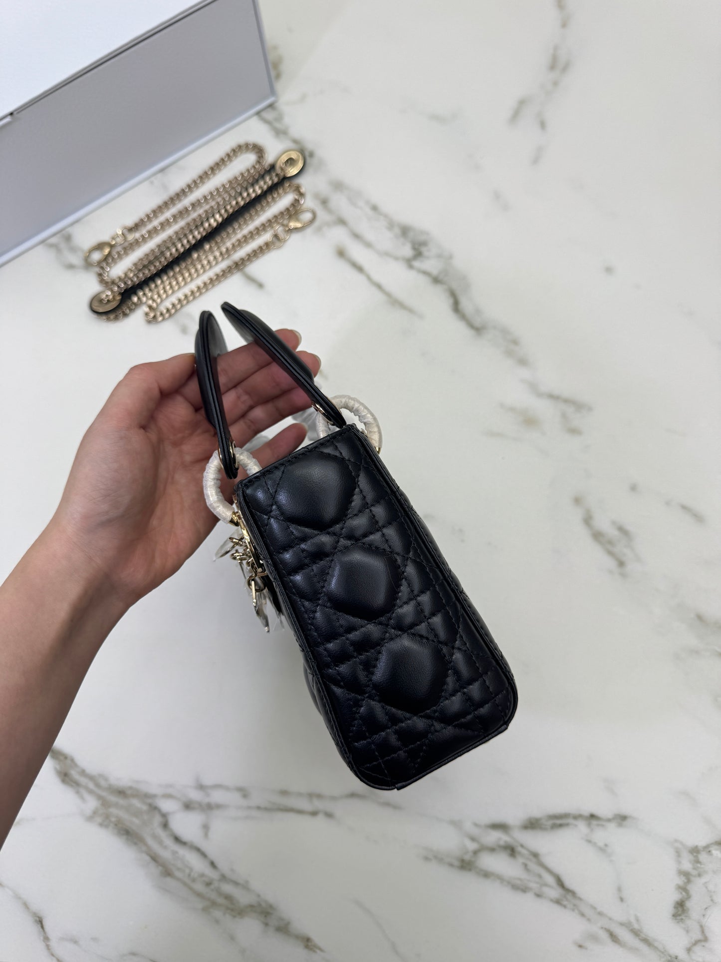 DIOR Mini Lady Dior 黑色羊皮
