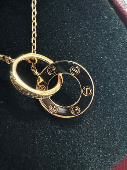 CARTIER Love Necklace 滿天星小圓餅項鏈 玫瑰金