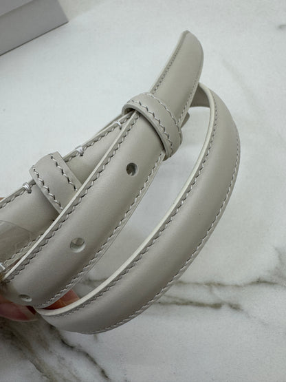 CELINE 凱旋門皮帶 白色 1.8cm