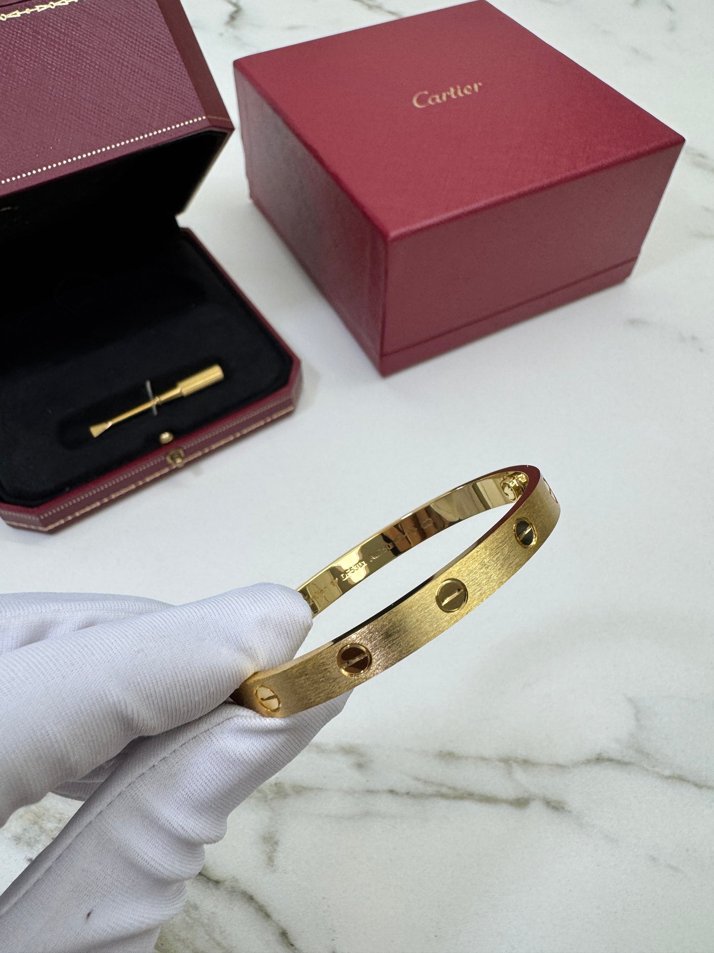 CARTIER Love Bracelet Brushed Gold Color