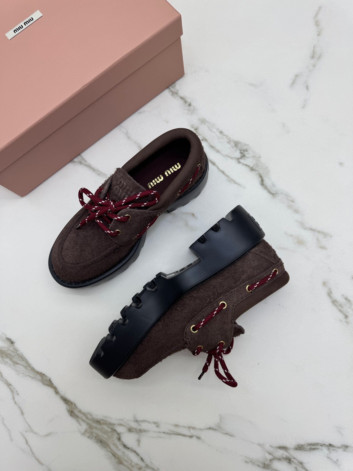 MIU MIU 絨面厚底 Loafers