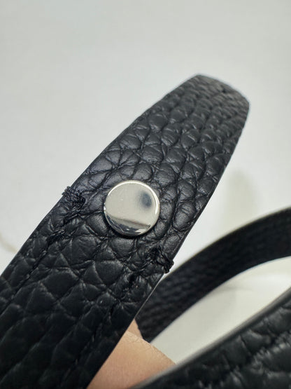 THE ROW Marguax 12 黑銀荔枝紋