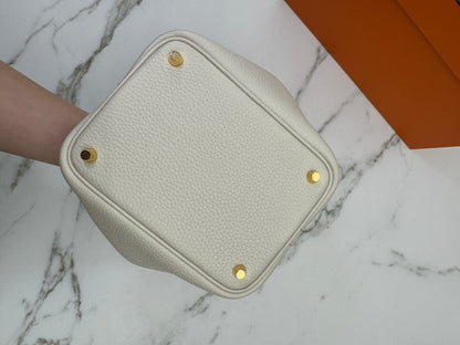 HERMES Picotin 18 奶昔白金扣 Craie GHW
