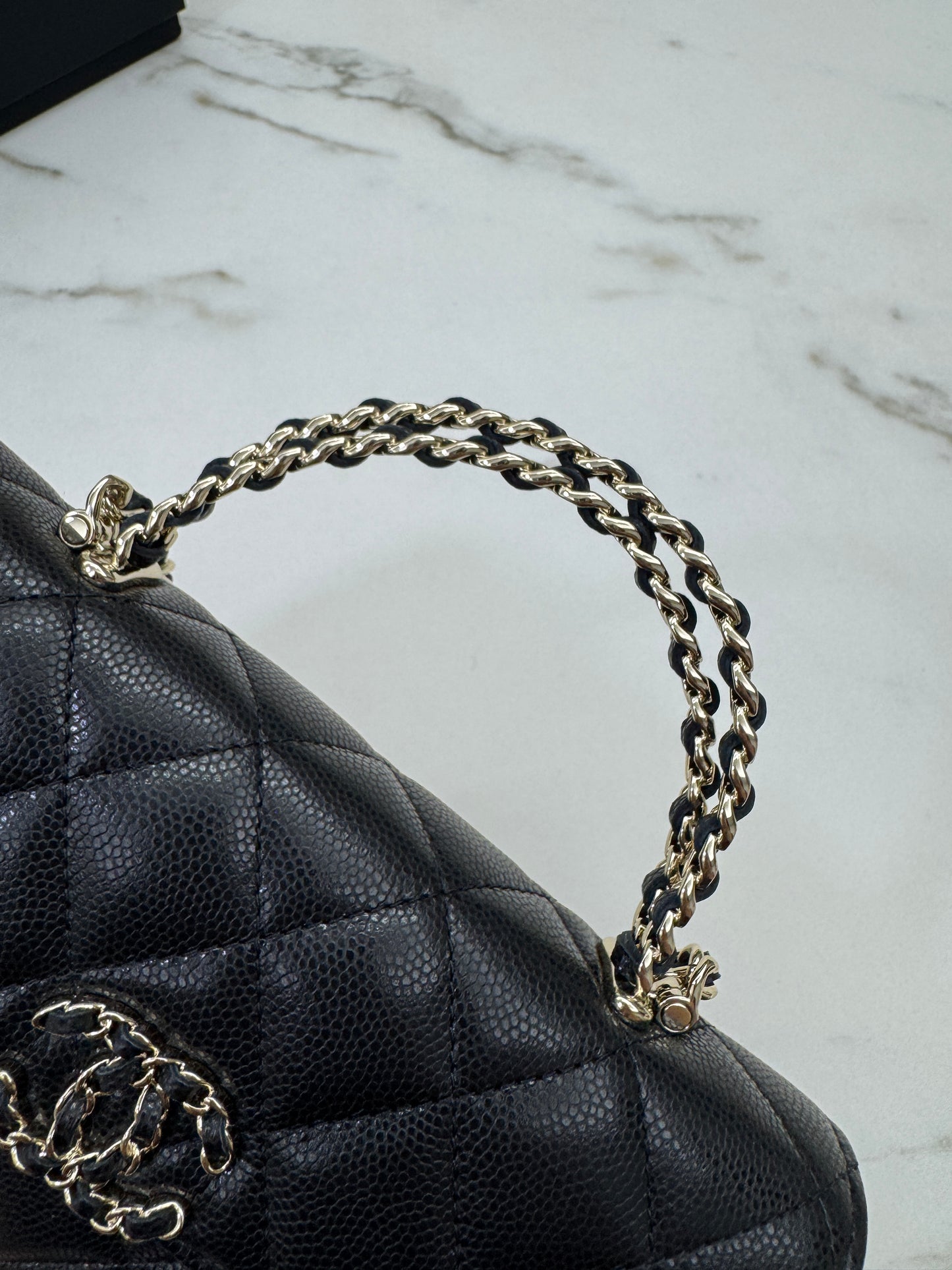 CHANEL 25S Kelly 橫版手機包 黑色