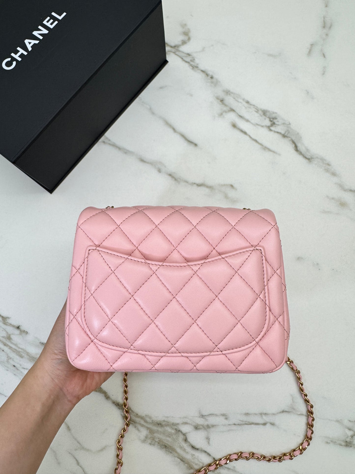 CHANEL 25B調節扣 Mini CF 17 粉紅色