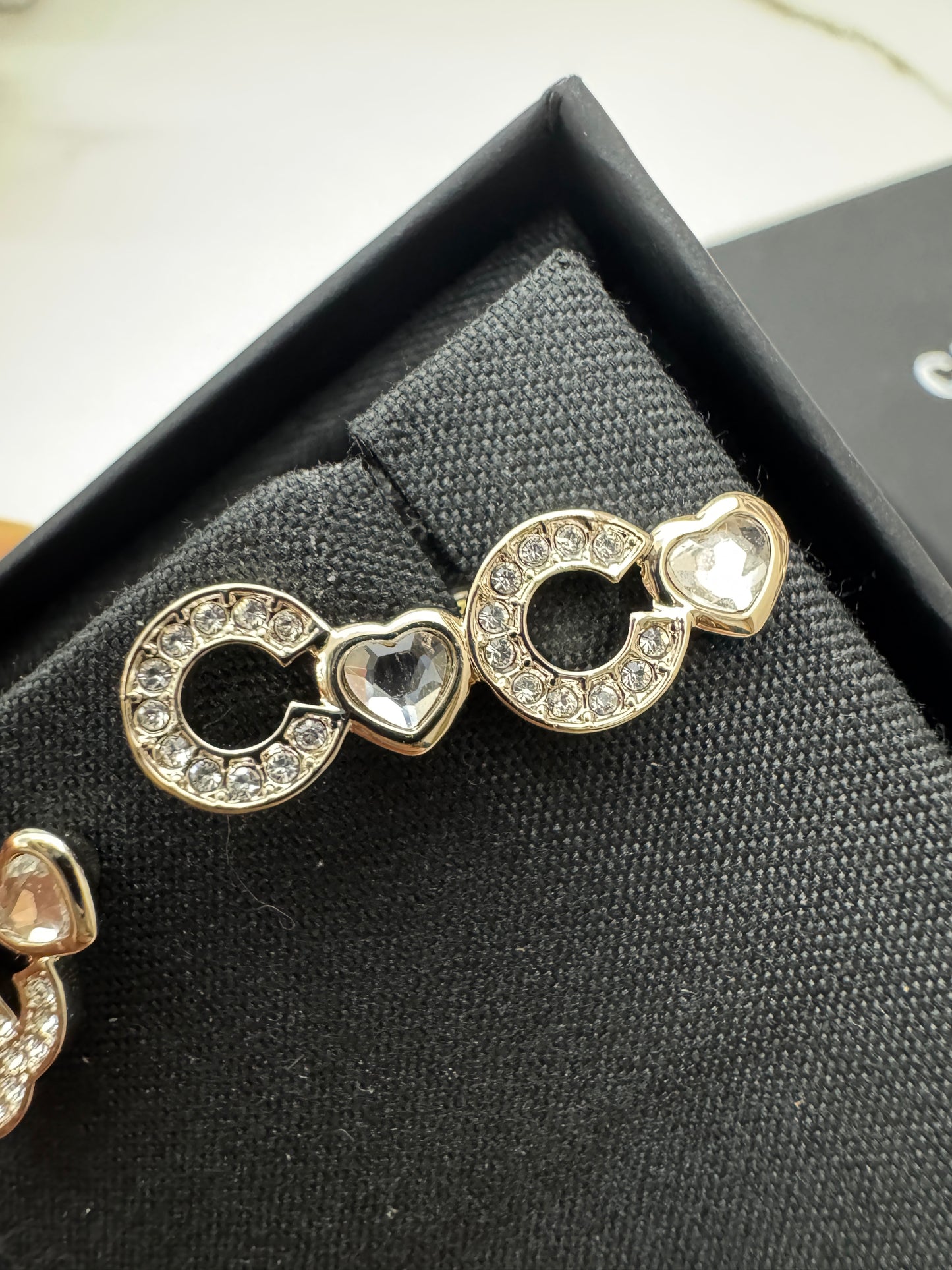 CHANEL 25B Coco愛心鴛鴦耳環
