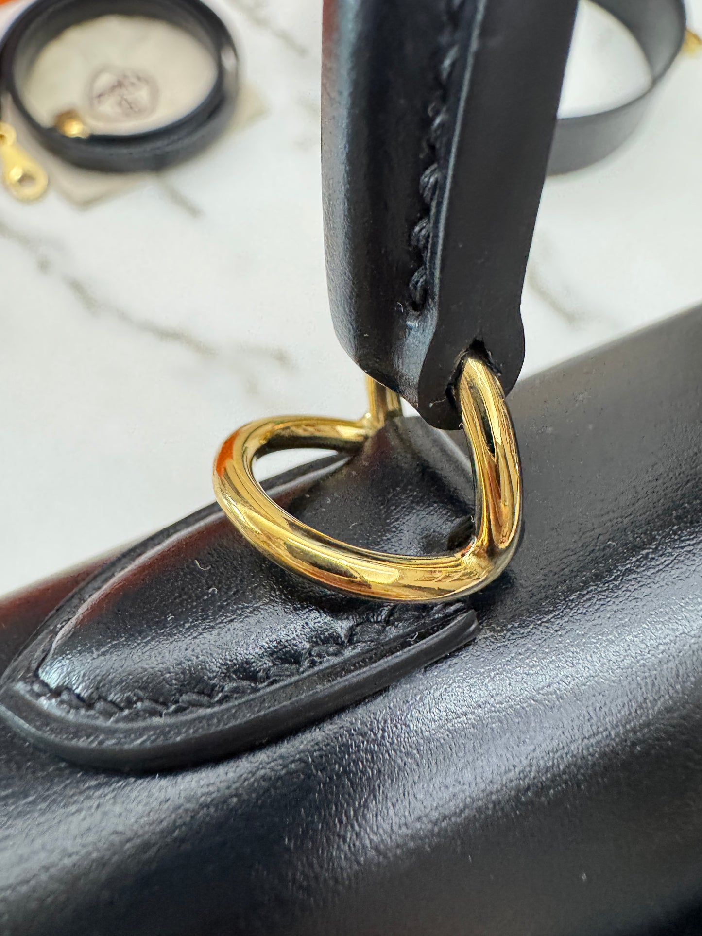 HERMES Kelly 25 黑色外縫金扣 Box Leather Sellier Noir GHW