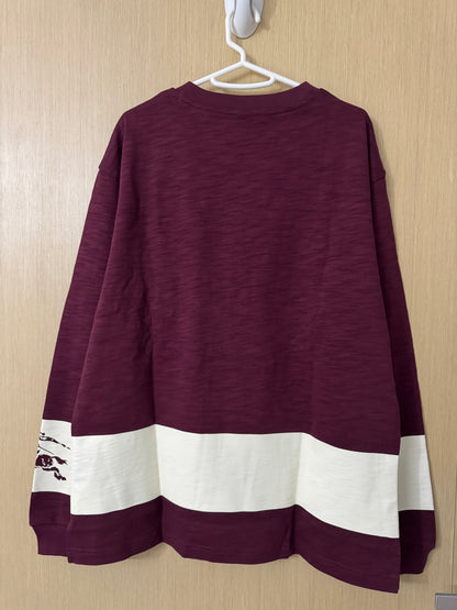 BURBERRY 紫紅色 竹節棉長袖