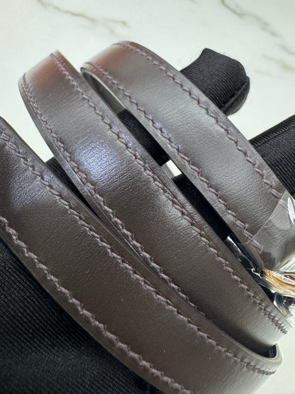 HERMES Kelly 25 烏木色Box皮金扣 外縫 Ebene Box Leather Seilier GHW