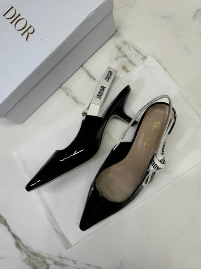 DIOR Slingback 黑色漆皮 5.5cm