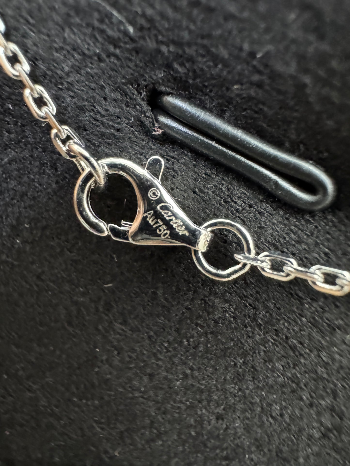 CARTIER Love雙環項鏈 白金色