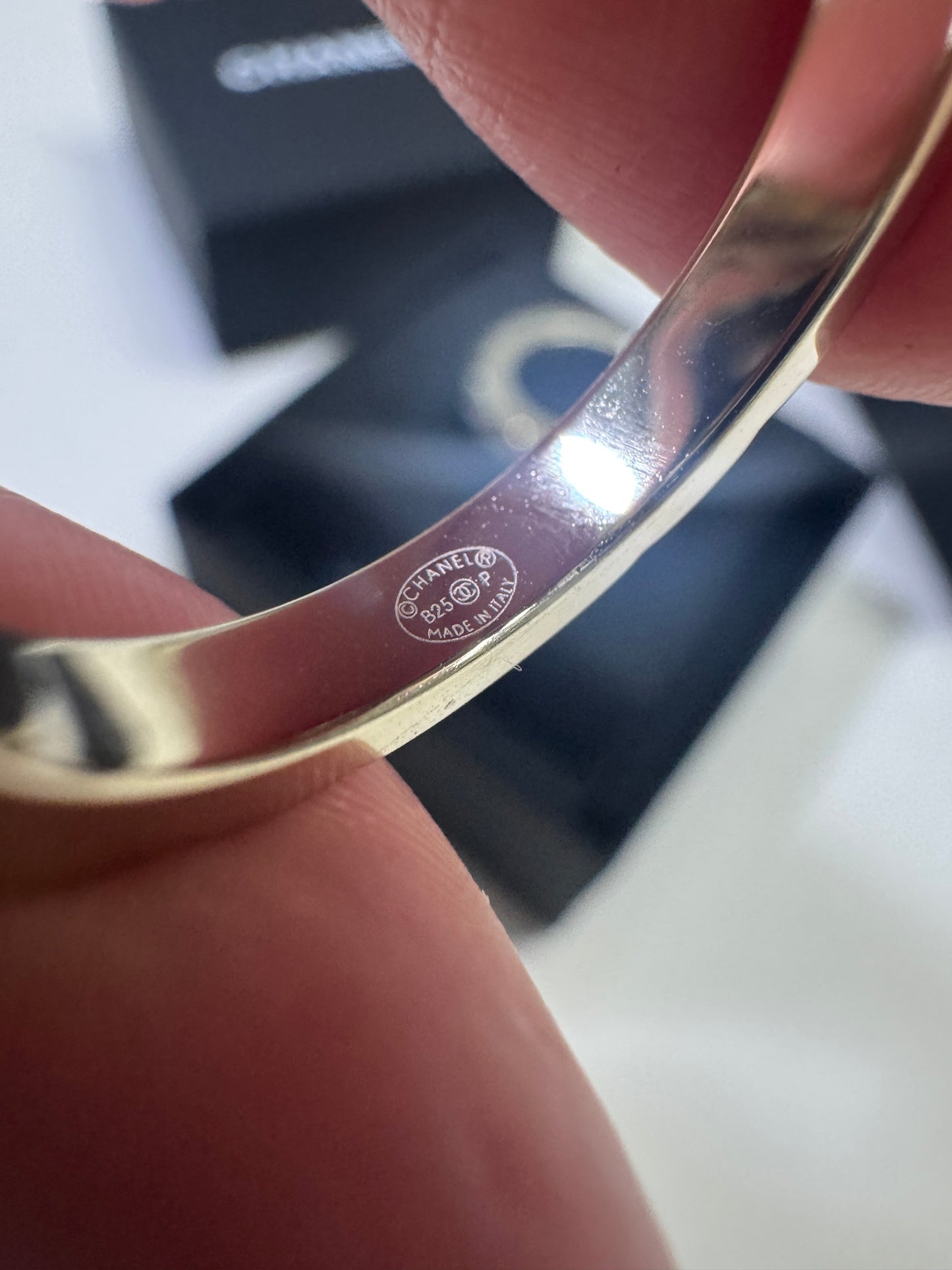 CHANEL 25P 三件套淺金色戒指