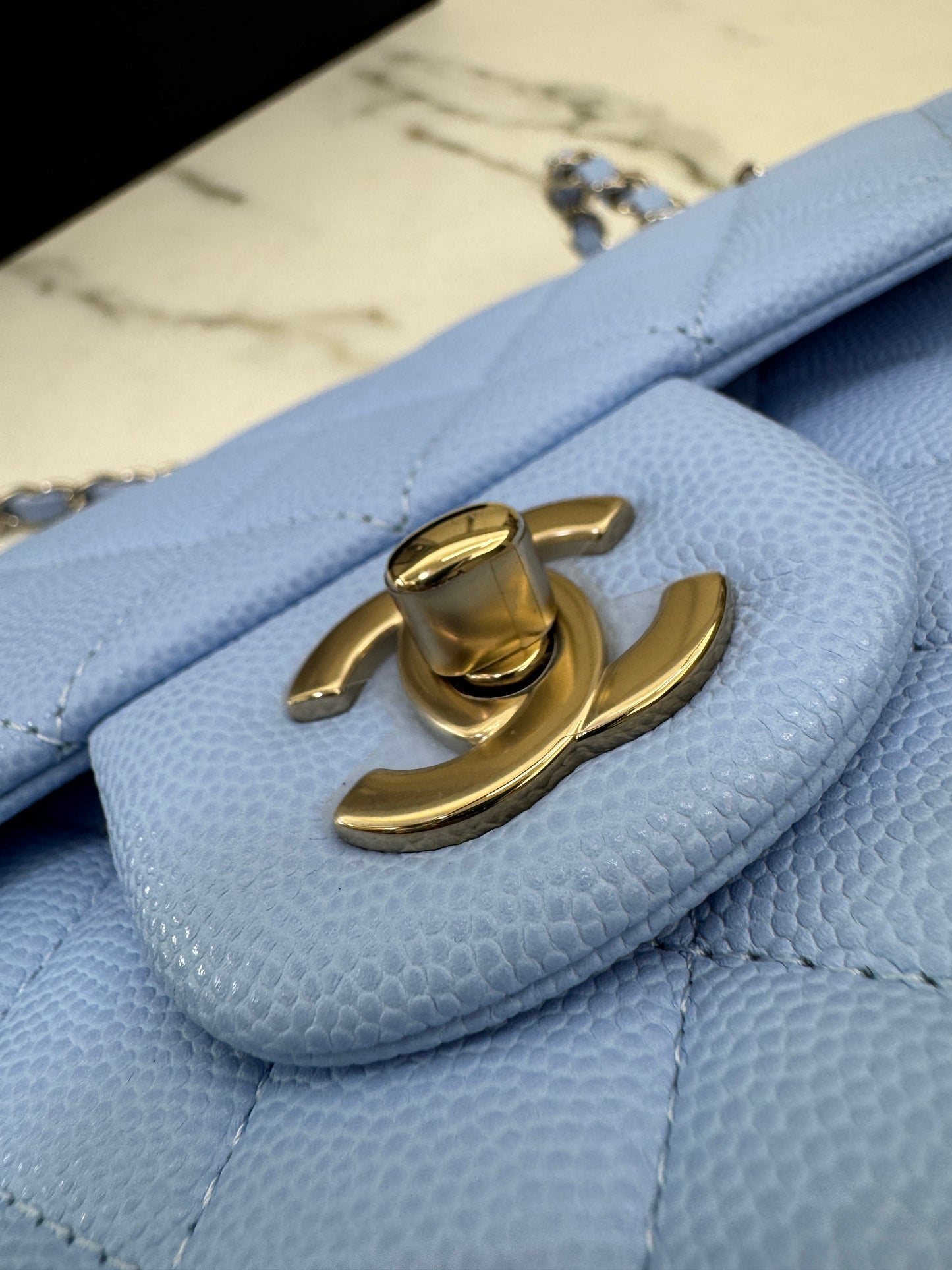 CHANEL CF23 Small 23P粉藍色