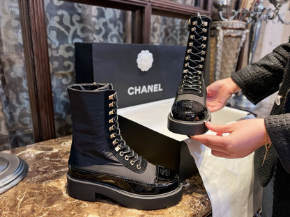 CHANEL 馬丁靴 漆皮鞋頭 楊冪同款