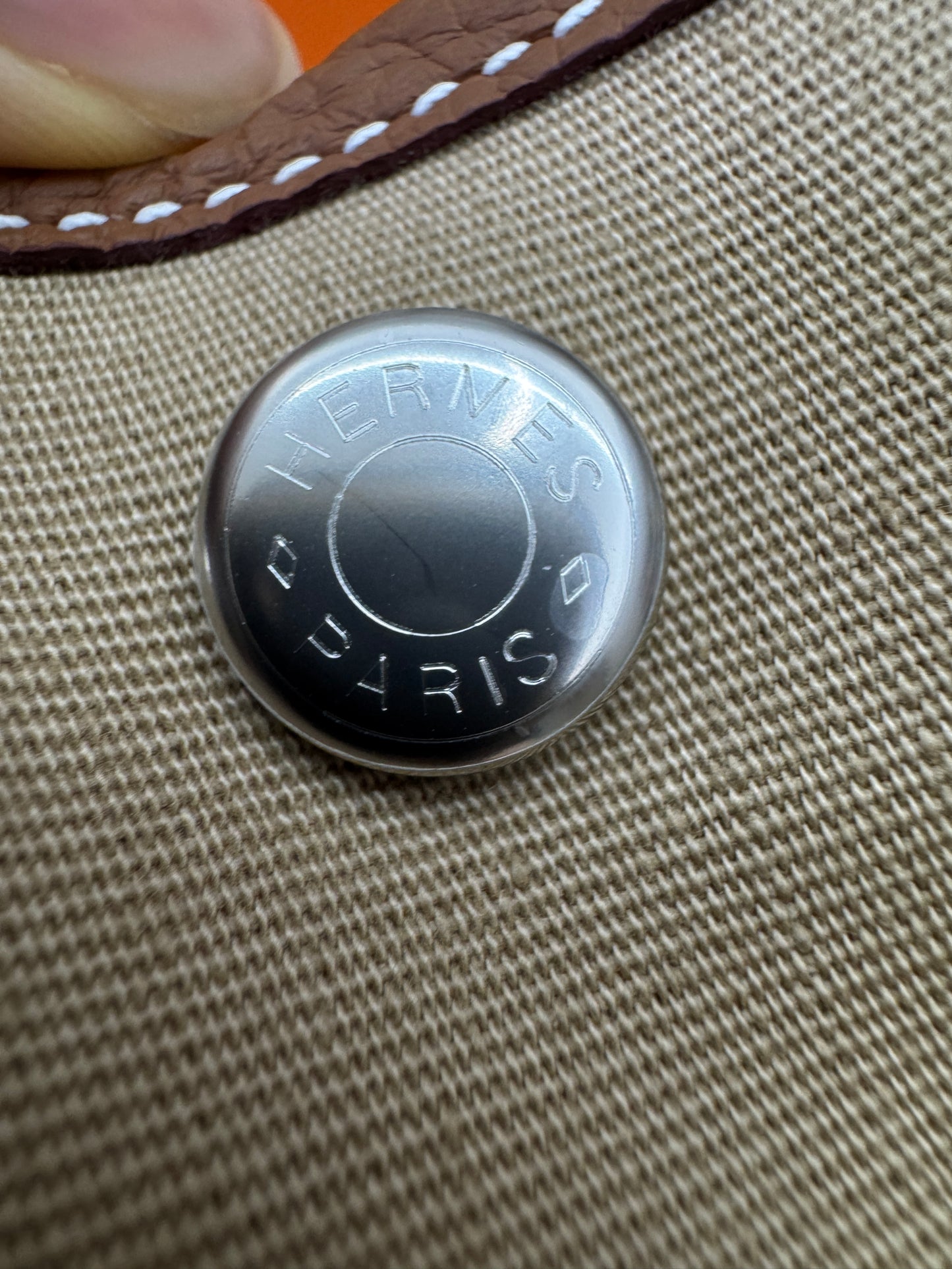 HERMES Garden Party 36 金棕拼風衣灰帆布 Negonda/ Canvas