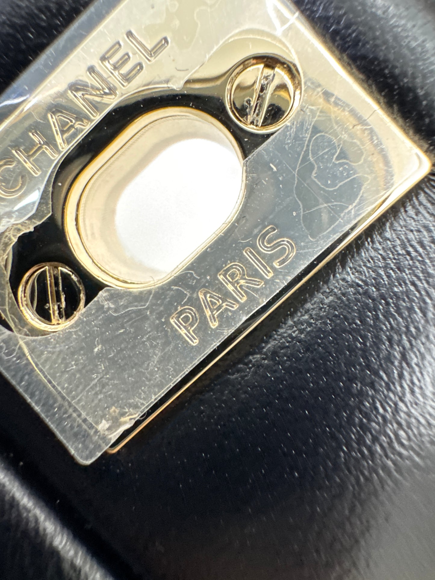 CHANEL Mini CF Handle 黑色羊皮淺金扣 Black Lambskin with GHE