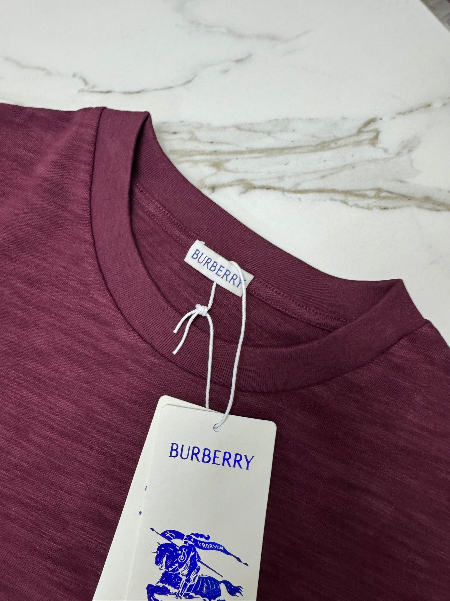 BURBERRY 紫紅色 竹節棉長袖