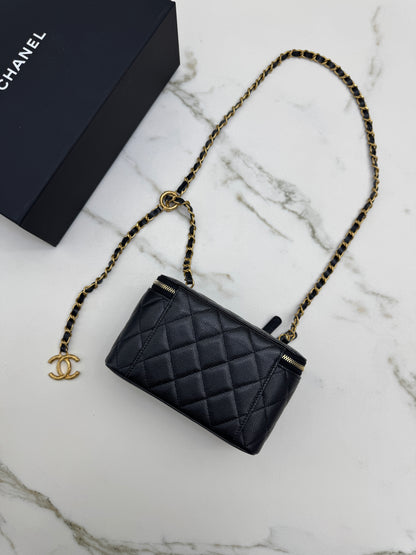 CHANEL 24S 調節扣 珠光黑長盒子
