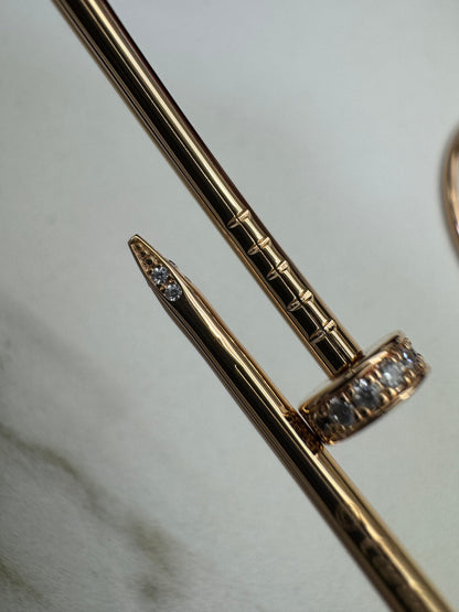 CARTIER Juste un Clou 窄版釘子手鐲 玫瑰金帶鑽